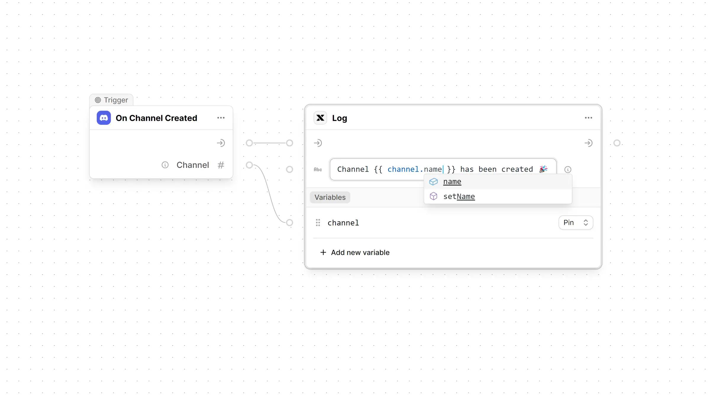 Node Variables Example